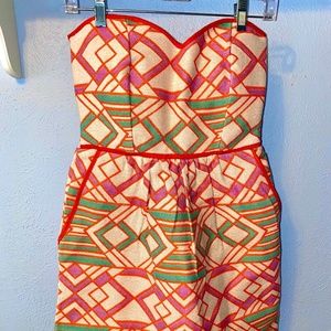 Judith March tie back geometric bright dress M NWT